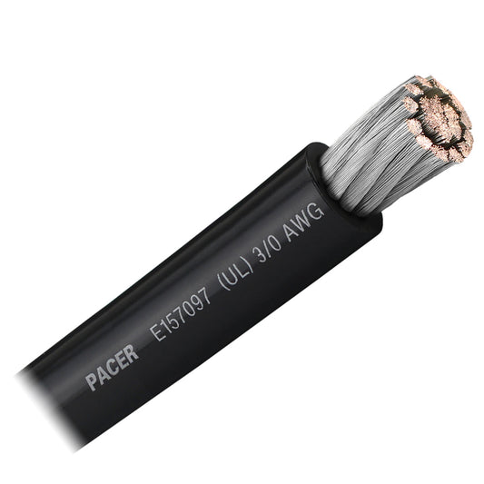 Cable de batería Pacer negro 3/0 AWG - Vendido por pie [WUL3/0BK-FT]