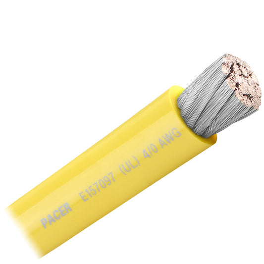 Cable de batería Pacer amarillo 4/0 AWG - Vendido por pie [WUL4/0YL-FT]
