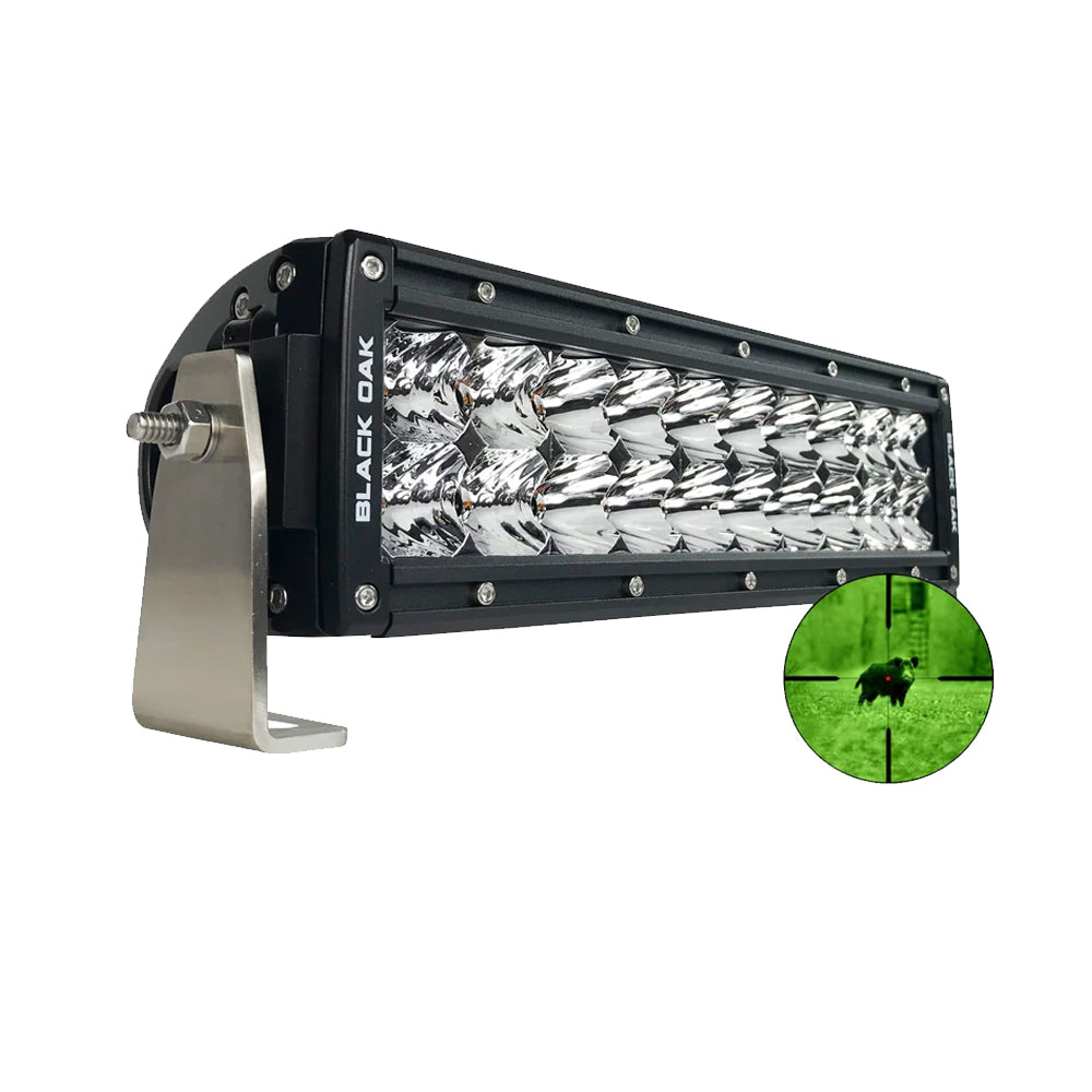 Barra de luz infrarroja combinada de doble fila Black Oak Pro Series de 10" y 850 nm - Negro [10IR-850]