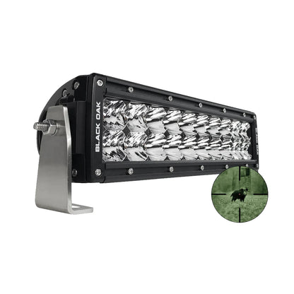 Barra de luz infrarroja combinada de doble fila Black Oak Pro Series de 10" y 940 nm - Negro [10IR-940]