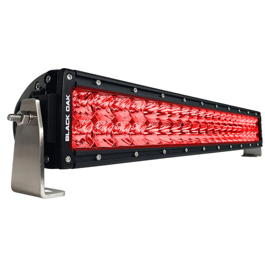 Barra de luz de 20" de caza de depredador roja combinada de doble hilera curva de roble negro - Negro [20CR-D3OS]