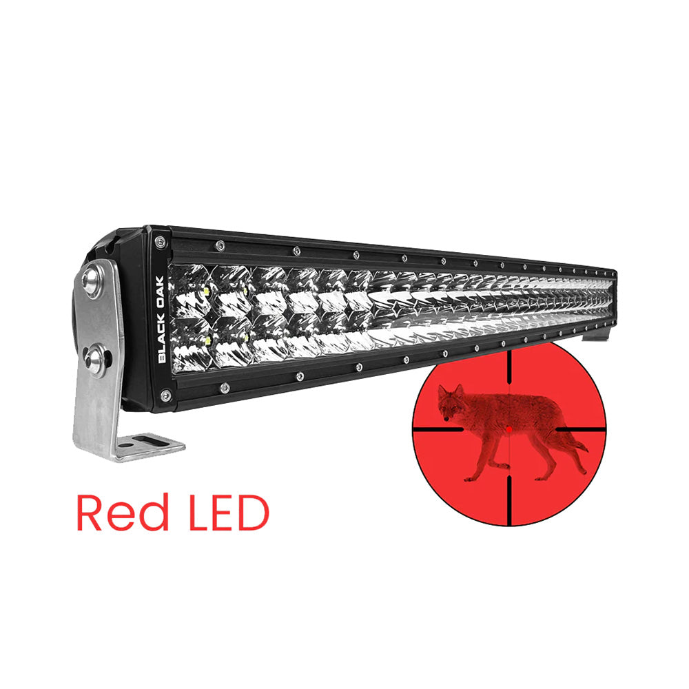 Barra de luz de 30" de caza de depredador roja combinada de doble hilera curva de roble negro - Negro [30CR-D3OS]