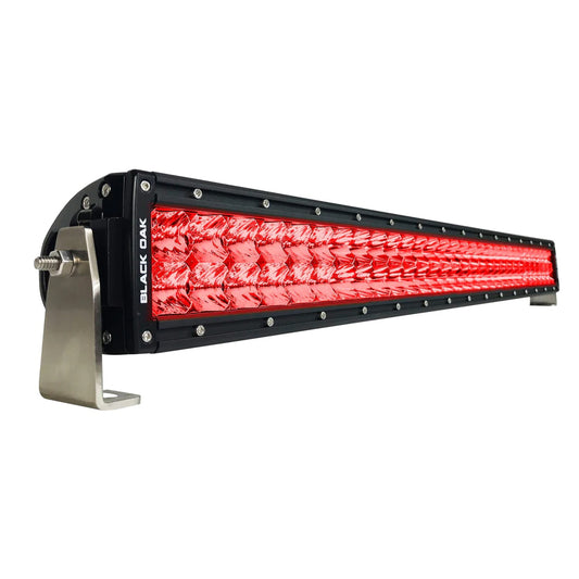 Barra de luz de 30" de caza de depredador roja combinada de doble hilera curva de roble negro - Negro [30CR-D3OS]