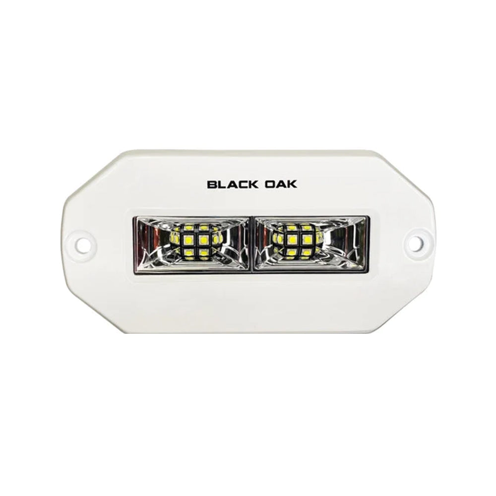 Luz esparcidora de montaje empotrado Black Oak Pro Series de 4" - Carcasa blanca [4FMSL-S]