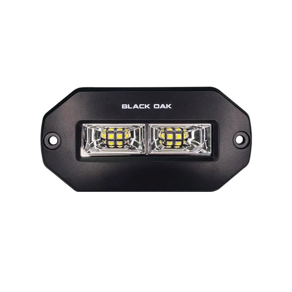 Luz esparcidora de montaje empotrado Black Oak Pro Series de 4" - Carcasa negra [4BFMSL-S]