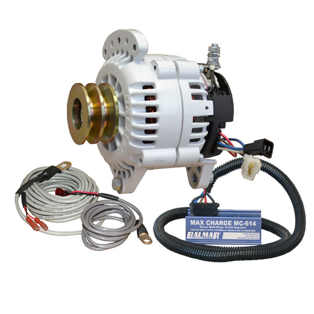 Balmar Alternador 100 AMP Kit 12V 3.15" Doble Pie Silla Doble Polea Regulador Temp Sensor [60-YP-MC-100-DV]