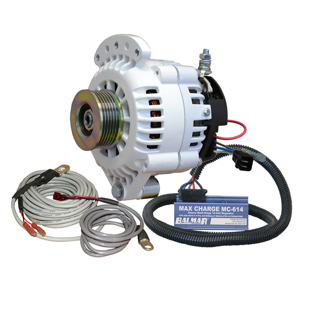 Balmar Alternador 100 AMP Kit 12V 1-2" Montaje de eje de un solo pie K6 Regulador de polea Sensor de temperatura [621-VUP-MC-100-K6]