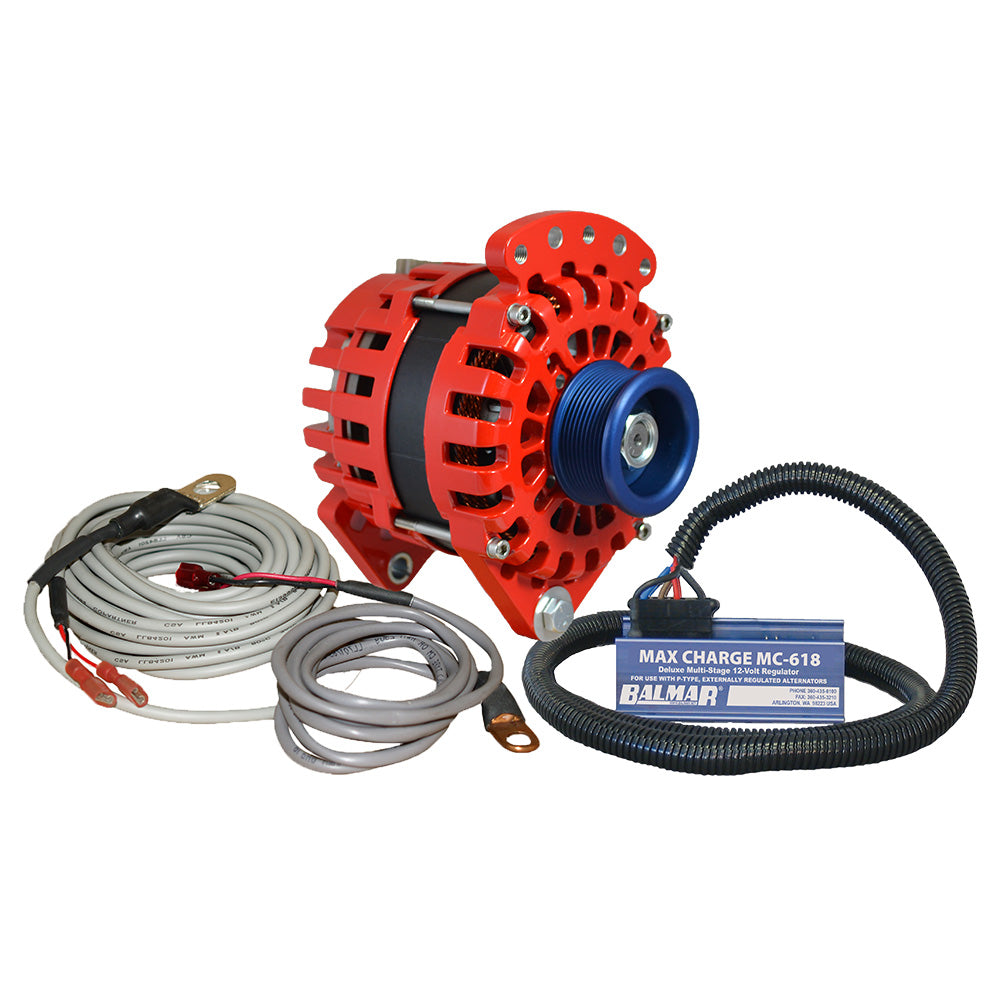 Balmar Alternador 170 AMP Kit 12V 3.15" Doble Pie Sillín J10 Regulador de Polea Sensor de Temperatura [XT-CR-170-J10-KIT]