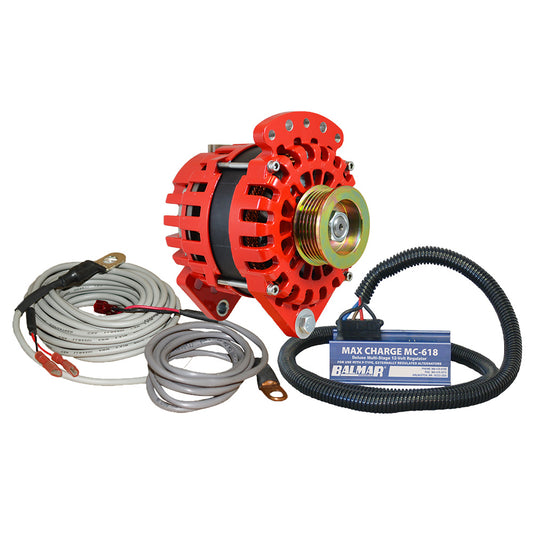 Balmar Alternador 170 AMP Kit 12V 3.15" Sillín de doble pie K6 Regulador de polea Sensor de temperatura [XT-CR-170-K6-KIT]