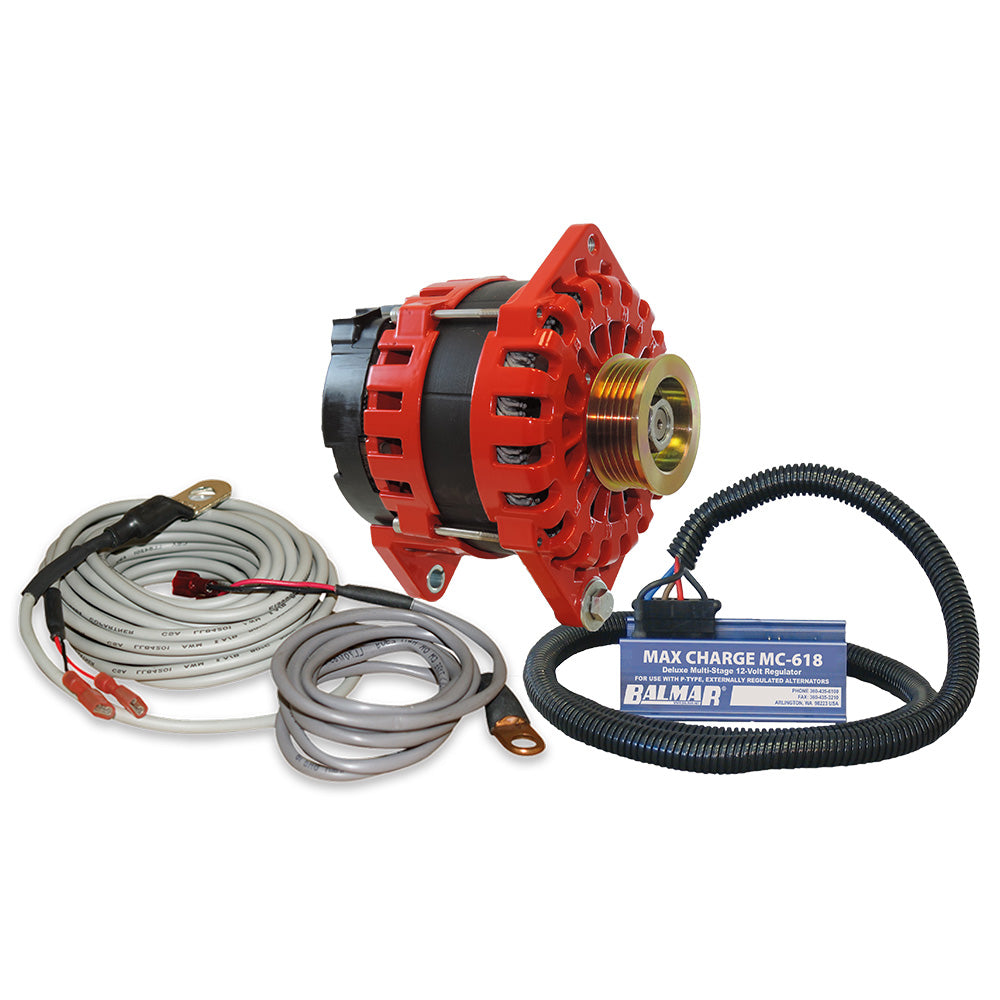 Balmar Alternador 250 AMP Kit 12V 3.15" Doble Pie Sillín K6 Regulador de Polea Sensor de Temperatura [XT-CR-250-K6-KIT]