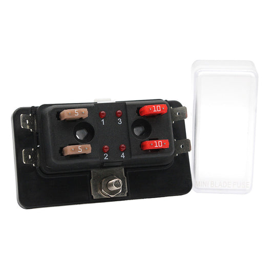 Cole Hersee Standard 4 MINI Series Fuse Block w/LED Indicators [880024-BP]