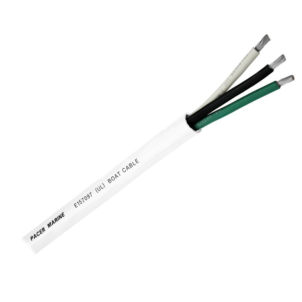 Pacer Round 3 Conductor Cable - 250 - 12/3 AWG - Black, Green  White  [WR12/3-250]