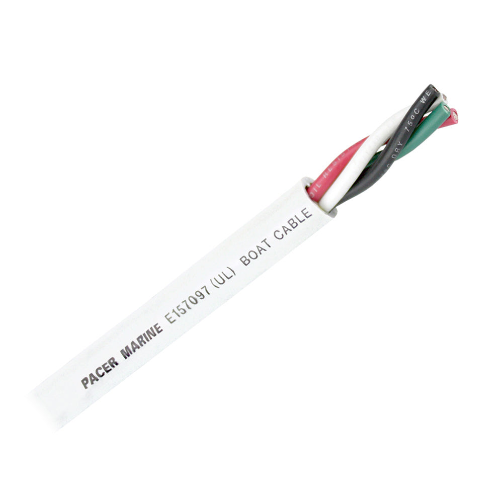 Cable Pacer redondo de 4 conductores - 100 - 10/4 AWG - Negro, Verde, Rojo Blanco [WR10/4-100]