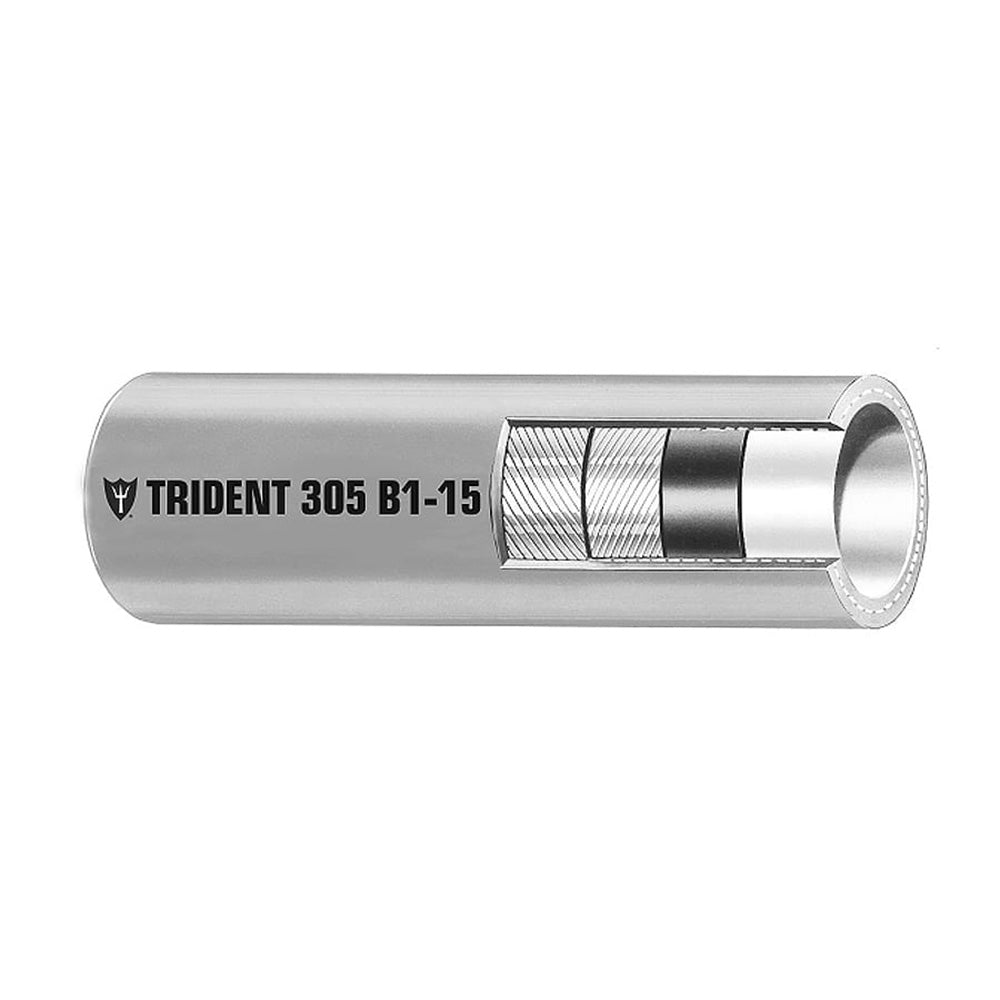 Trident Marine Manguera de línea de combustible fueraborda compatible con EPA B1-15 con revestimiento de barrera de 3/8" x 50 - Gris [305-0386]