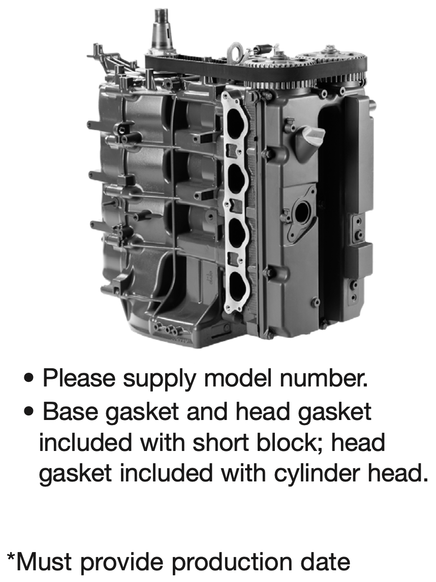 Yamaha F115HP 1.7L 4 Cyl Long Block years 2000-2014
