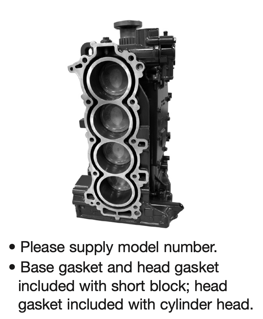 Yamaha F75-115HP 1.8L 4 Cyl Short Block years 2014-2024