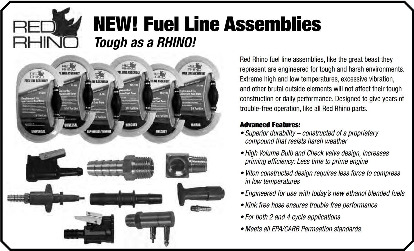 Manguera de combustible/gas para motor fueraborda de 3/8", bombilla para Johnson/Evinrude USA