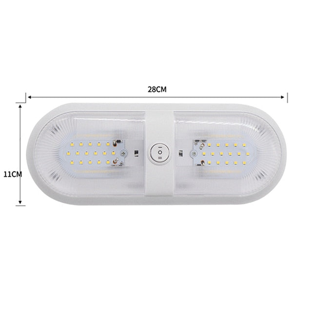 Lámpara de techo de luz LED de techo de 12V 24/48 con interruptor, accesorios para caravana, barco marino, yate, Camping, coche, autocaravana, remolque