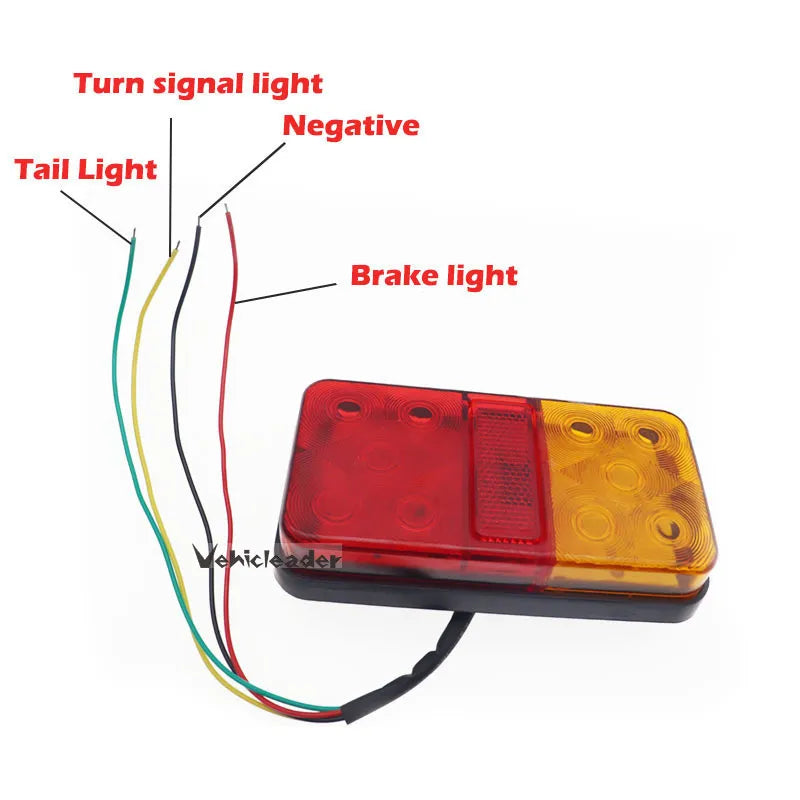 2 uds 12V 10LED luz trasera luz indicadora de señal de giro lámpara de parada luz de freno trasera para coche camión remolque caravana