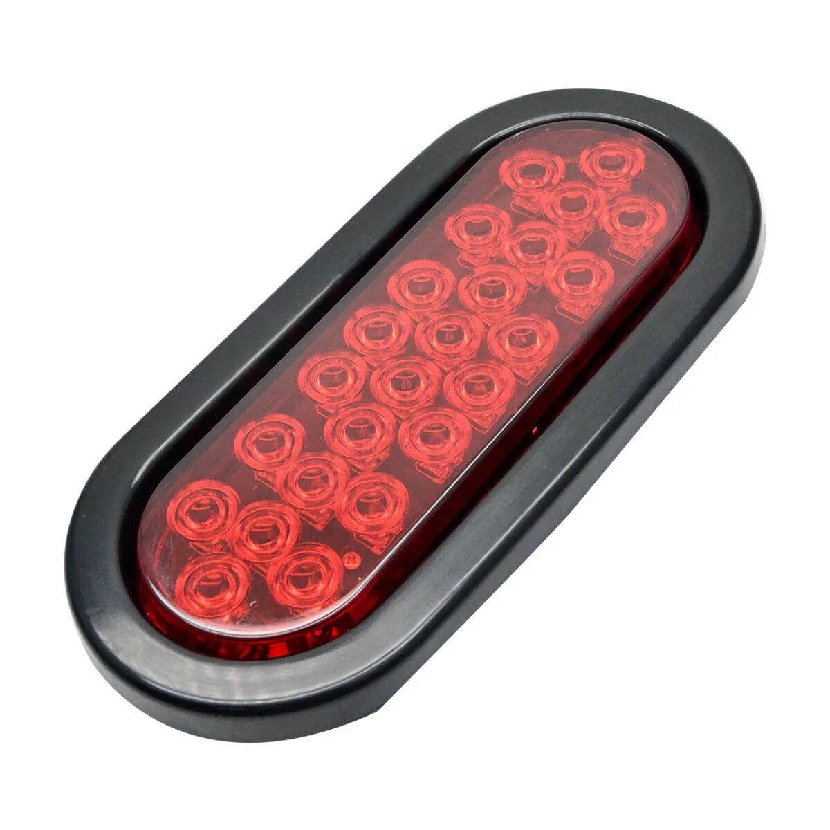 2pcs 12V 24 Led Oval Truck Trailer Stop Turn Tail Brake Light Side Marker Lamp Trailer Truck Lamp Red Kit Set