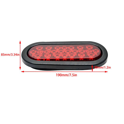 2pcs 12V 24 Led Oval Truck Trailer Stop Turn Tail Brake Light Side Marker Lamp Trailer Truck Lamp Red Kit Set