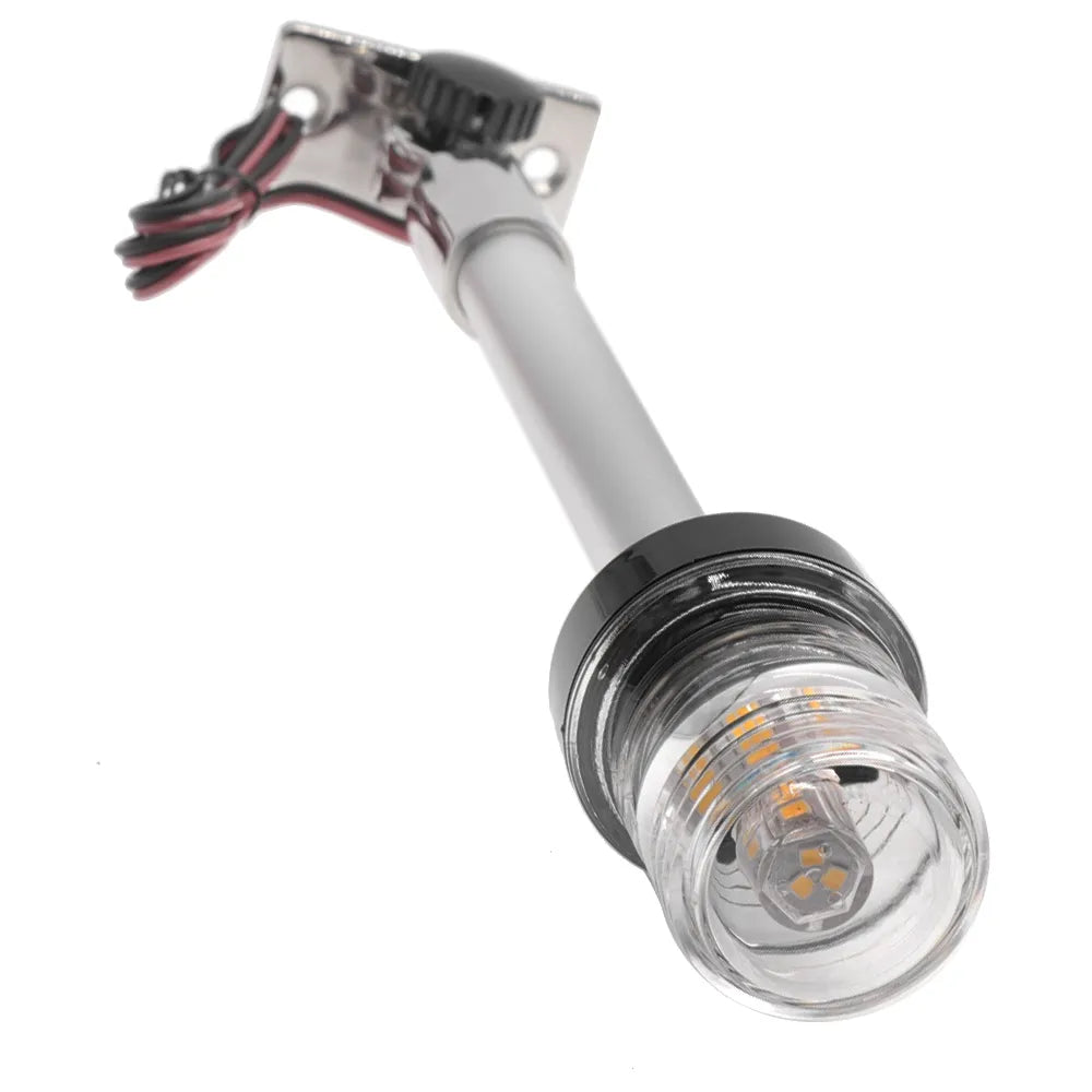 Luz LED blanca redonda de 12V para navegación de yates y barcos, luz LED blanca de 360 ​​grados, luz de ancla plegable, accesorios para barcos ligeros impermeables