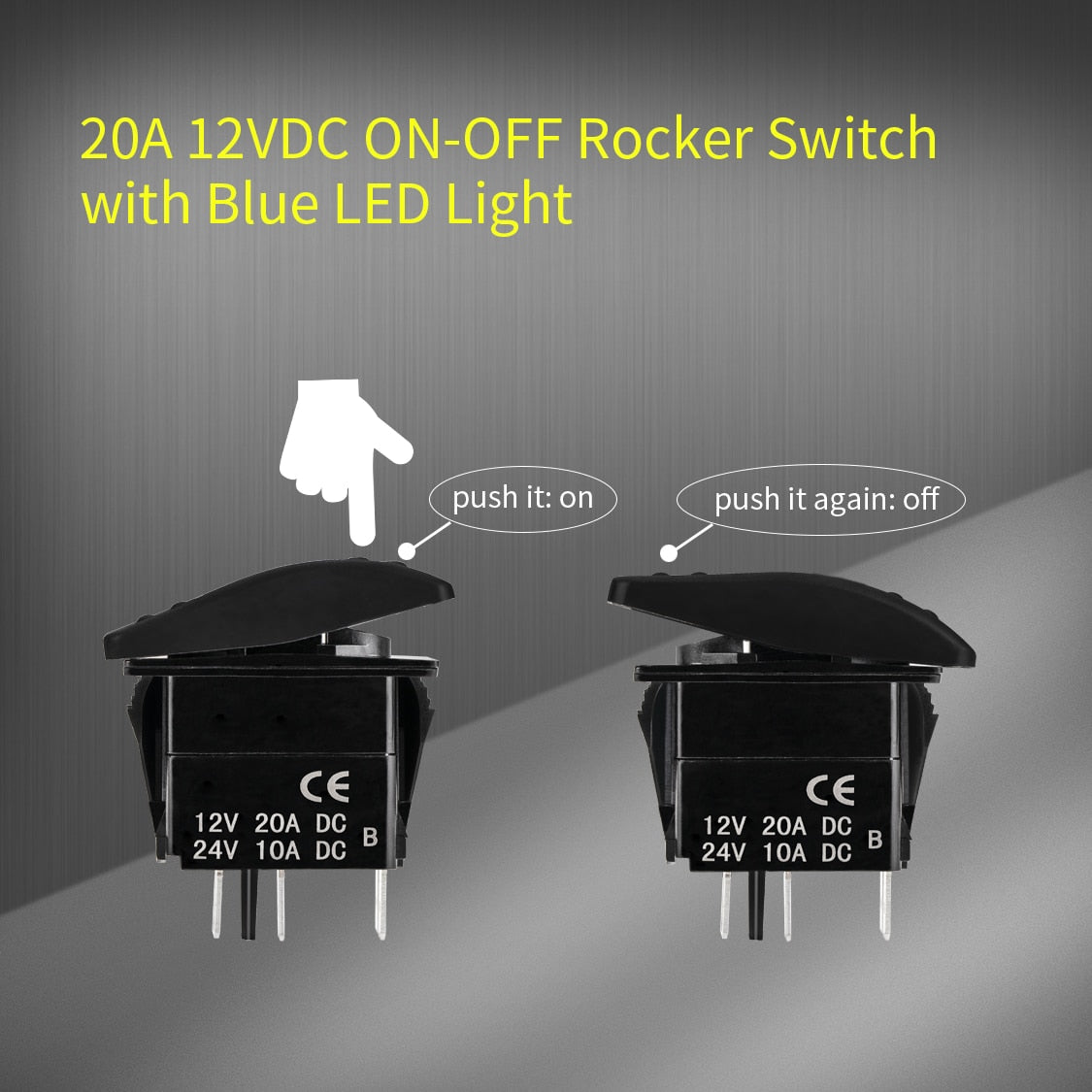 1 Uds. Interruptor marino de 5 pines SPST interruptor de encendido-apagado para coche barco camión luz con doble iluminación LED Waterpoof 20A