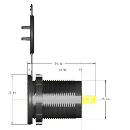 Toma de corriente con cargador rápido USB QC3.0 Dual, resistente al agua, de aluminio, 12V/24V, 18W, con voltímetro Digital LED para coche, barco marino