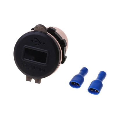 Toma de corriente con cargador rápido USB QC3.0 Dual, resistente al agua, de aluminio, 12V/24V, 18W, con voltímetro Digital LED para coche, barco marino