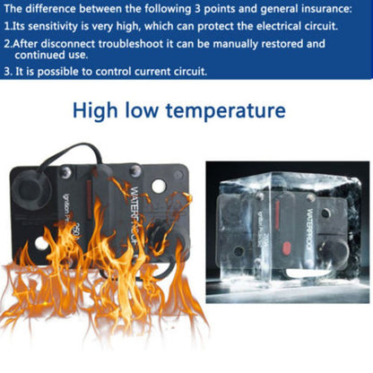 30A 40A 50A 60A 70A 80A 100A 120A 150A 200A 250A 300A AMP disyuntor fusible reinicio 12-48V DC coche barco Auto impermeable