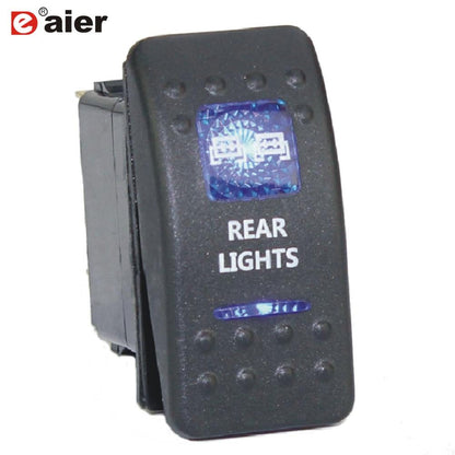 1 Uds. Interruptor marino de 5 pines SPST interruptor de encendido-apagado para coche barco camión luz con doble iluminación LED Waterpoof 20A