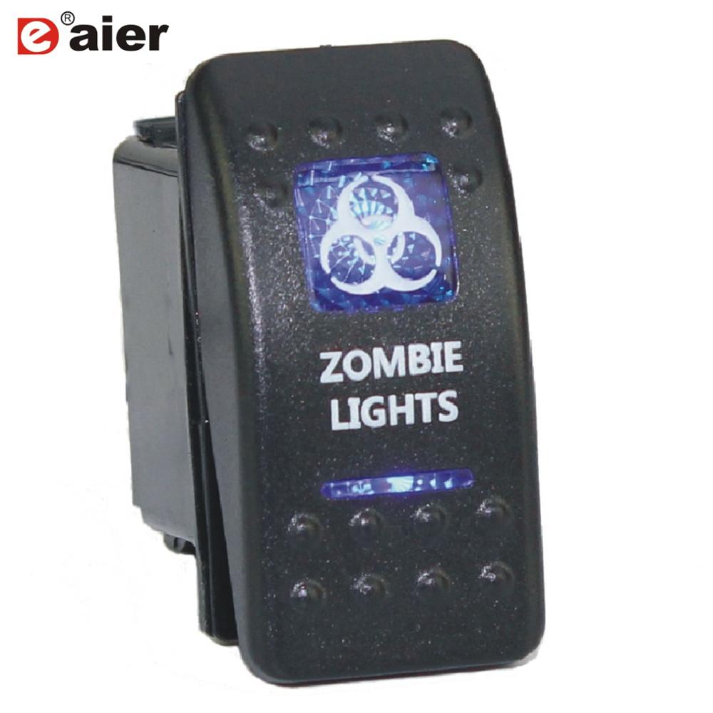 1 Uds. Interruptor marino de 5 pines SPST interruptor de encendido-apagado para coche barco camión luz con doble iluminación LED Waterpoof 20A