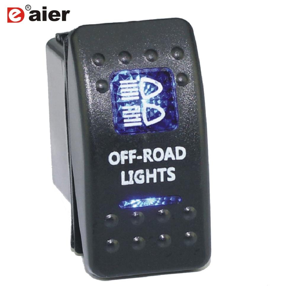 1 Uds. Interruptor marino de 5 pines SPST interruptor de encendido-apagado para coche barco camión luz con doble iluminación LED Waterpoof 20A