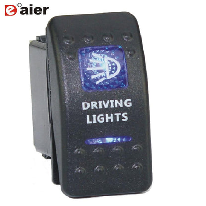 1 Uds. Interruptor marino de 5 pines SPST interruptor de encendido-apagado para coche barco camión luz con doble iluminación LED Waterpoof 20A