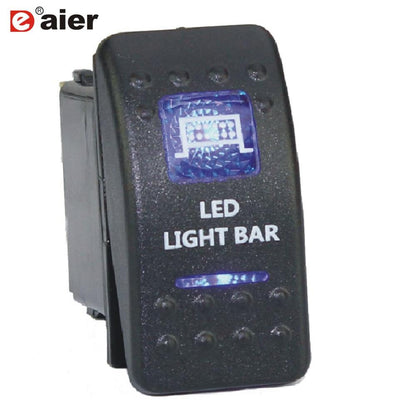 1 Uds. Interruptor marino de 5 pines SPST interruptor de encendido-apagado para coche barco camión luz con doble iluminación LED Waterpoof 20A