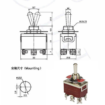 1PC Toggle Switch 12V DC 30A 2 Pin ON Off SPST ON ON Latching Momentary With Weatherproof Cap Cover for Auto Car Marine Boat