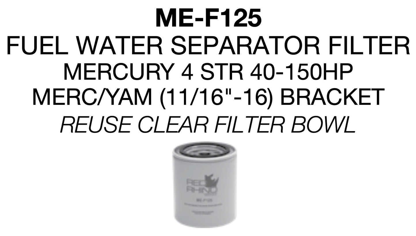 Mercury 4 stroke 40-150hp fuel water separator filter Mercury or Yamaha 11/16"-16 thread pitch brackeet 35-809097, 8M0103095