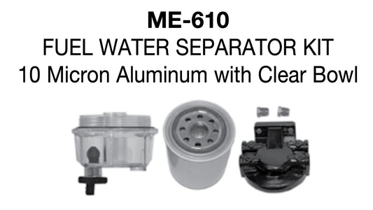 Kit separador de agua y combustible para motor fueraborda, aluminio de 10 micras con recipiente transparente