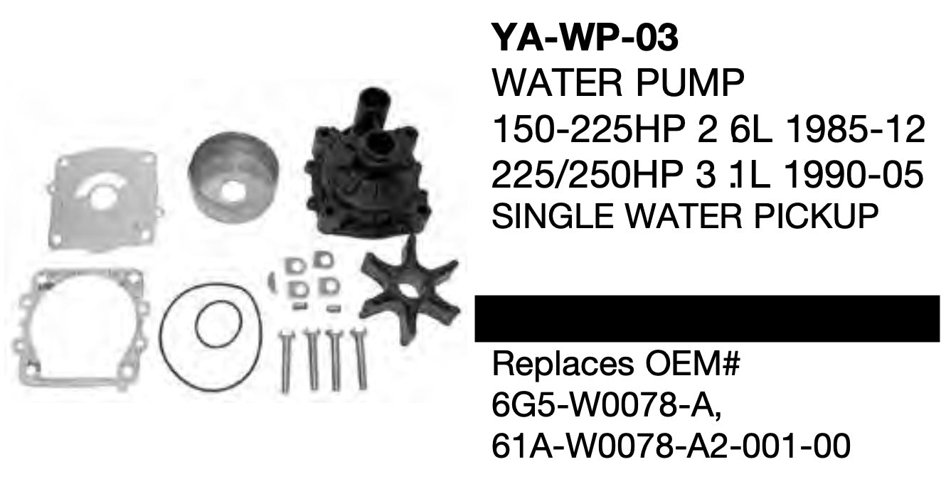 Yamaha 150-200HP V6 Caja de cambios ESTILO LLAVE-TUERCA años 1988-2012