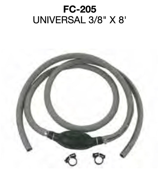 Manguera de línea de combustible universal para motor fueraborda de 3/8" X 8', bombilla, sin conectores